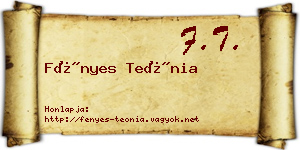 Fényes Teónia névjegykártya